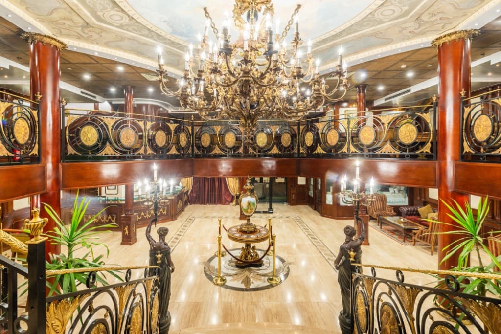Atrium chandelier and gallery